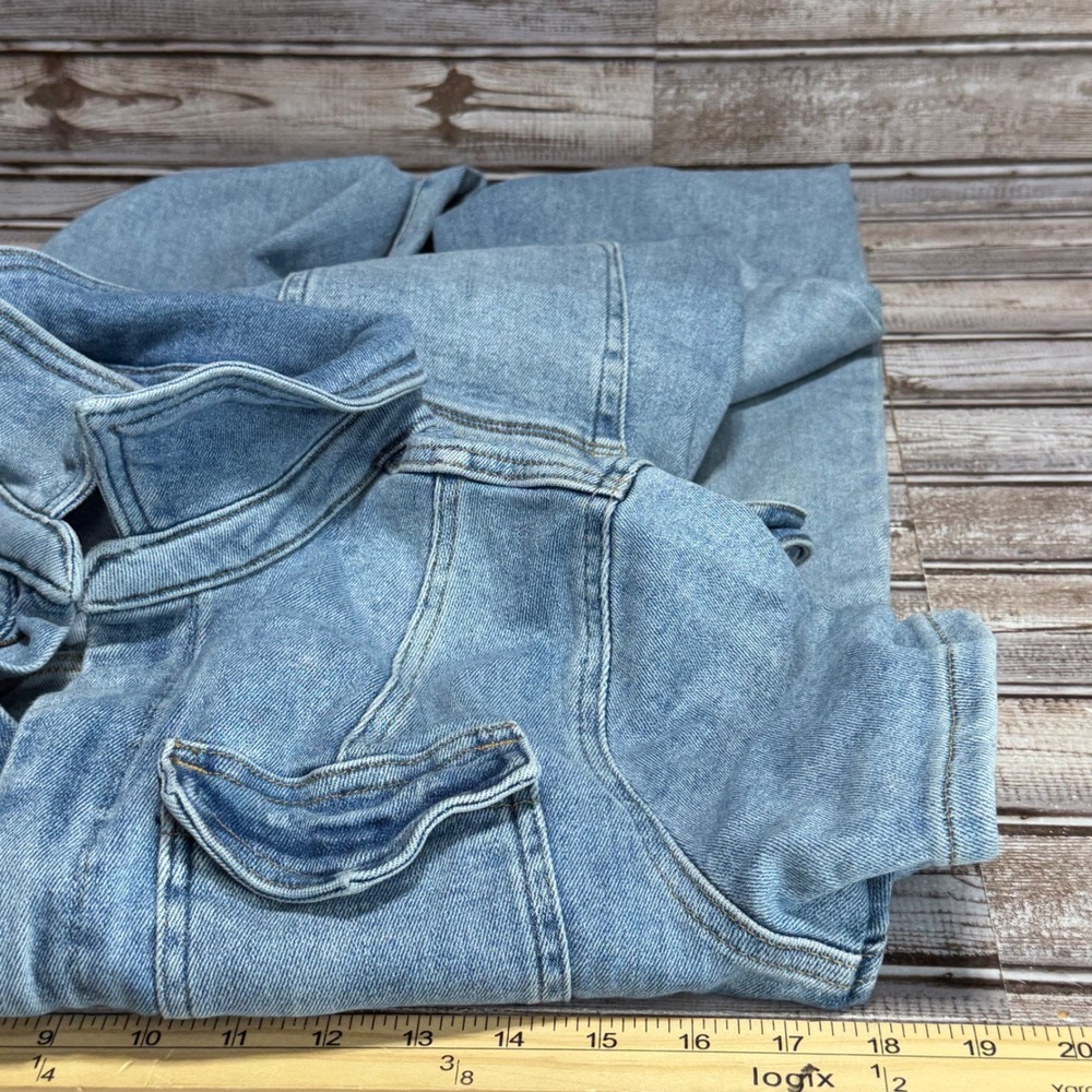 Good American Denim Jumpsuit Women Size L Blue Short Sleeve Utility Boiler Suit - Picture 3 of 7